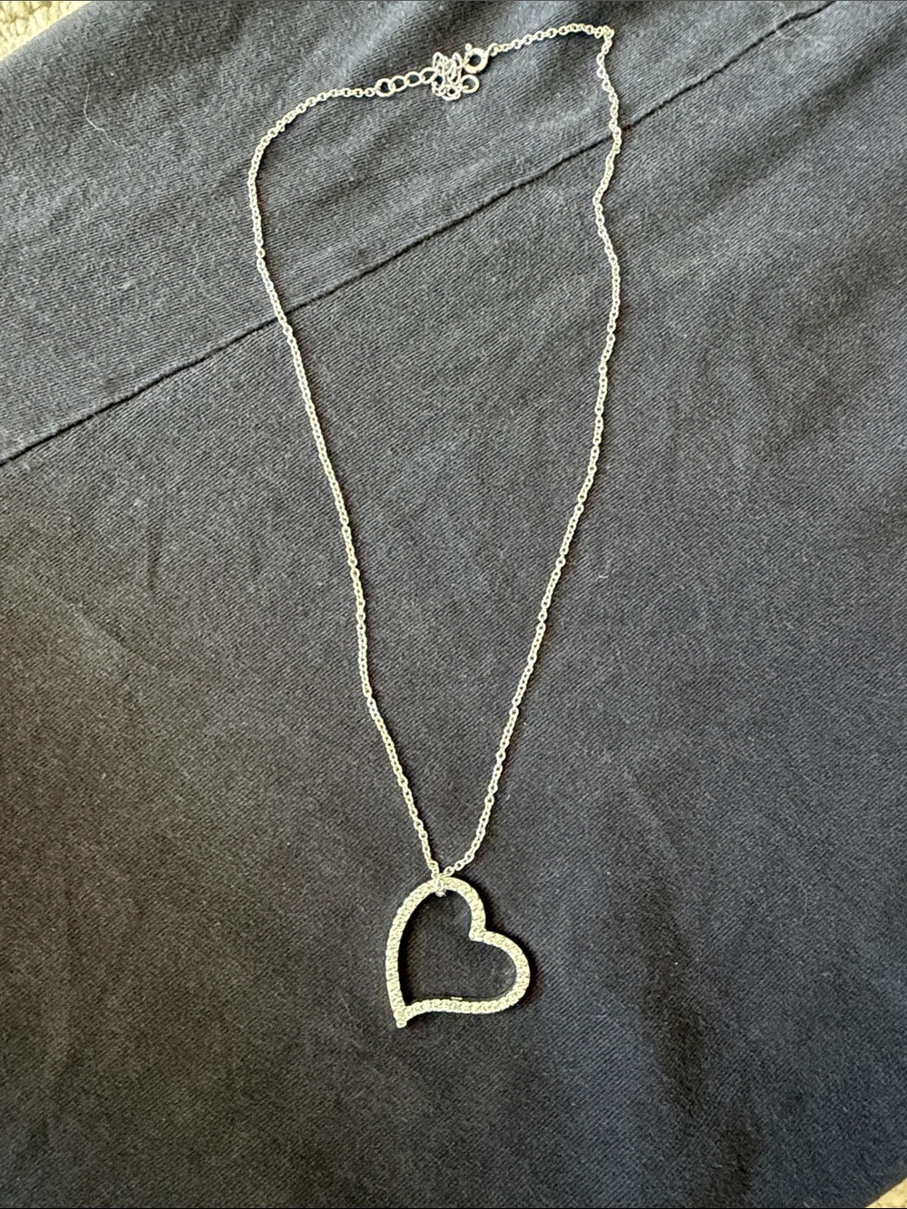 Elegant Silver Open Heart Necklace for Women